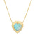 Close up of heart pendant necklace with opal and diamonds