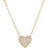 Diamond heart disc on a gold paperclip chain 