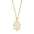 Image showing a side angle of the back of the charm, showing its solid gold detail.  