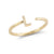 Yellow gold single band ring with letter "L" in diamonds